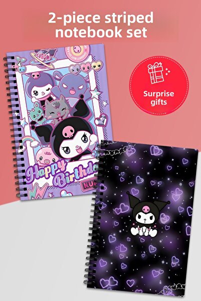 Anime Marketi مجموعة من 2 دفاتر ملاحظات مخططة - مقاس A5 50 ورقة و100 صفحة مجم...