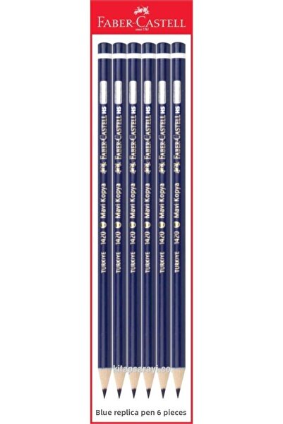 Faber Castell قلم فابر كاستل الأزرق للنسخ 6 قطع