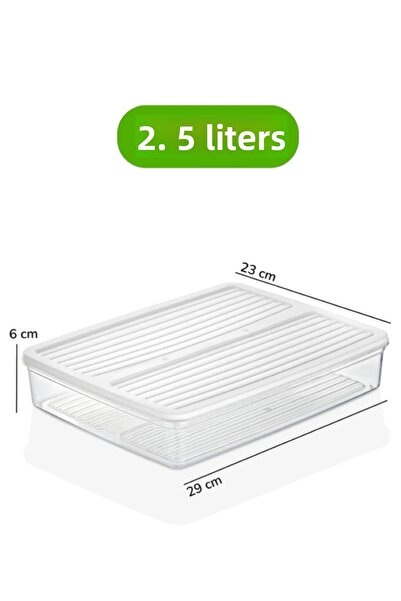 Leila 6 Pcs Storage Container with Lid, Suitable for Refrigerator Organizer Microwave and Freeze 9Lt