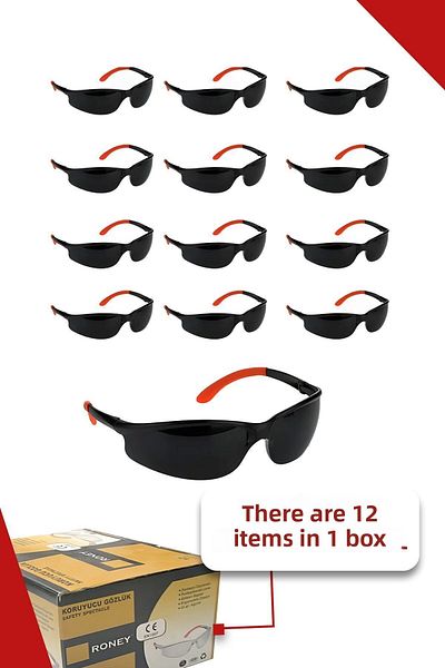 Roney Work Safety Goggles Welder Goggles with Ear Adjustment Wind Dust Protective 12Pcs