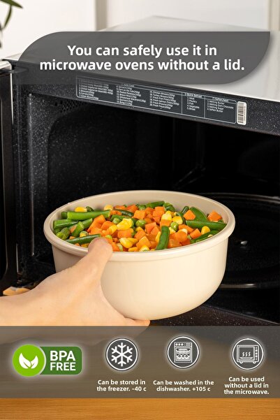 MYBOX Set of 3 Ayza Refrigerator Organizer Badya Microwave and Freezer Multi-Purpose Storage Container 1.5-2.5-4 L