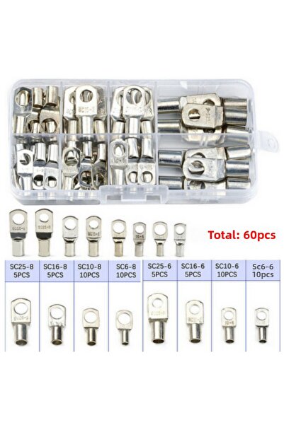 Choice1 60 قطعة من موصلات الأسلاك الفضية المطلية بالقصدير SC لكل طرف سلك، طرف...