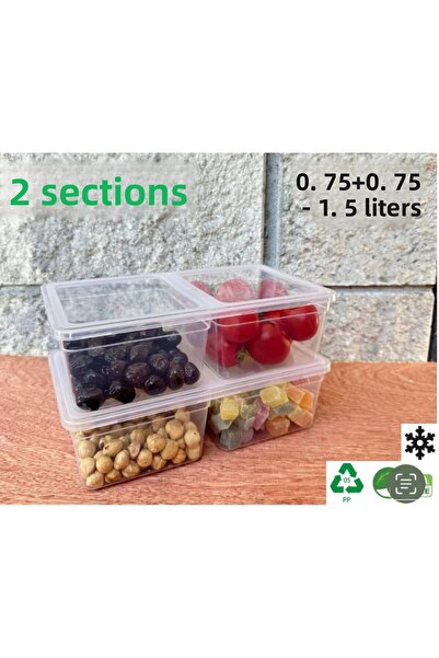 Hane216 ثلاجة ميكروويف سعة 1.5 لتر - حجرتين، 12 حاوية تخزين، مناسب للفريزر