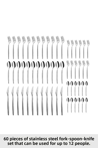 Karaca Set de tacâmuri cu furculiță Lisbon, 60 de piese, pentru 12 persoane