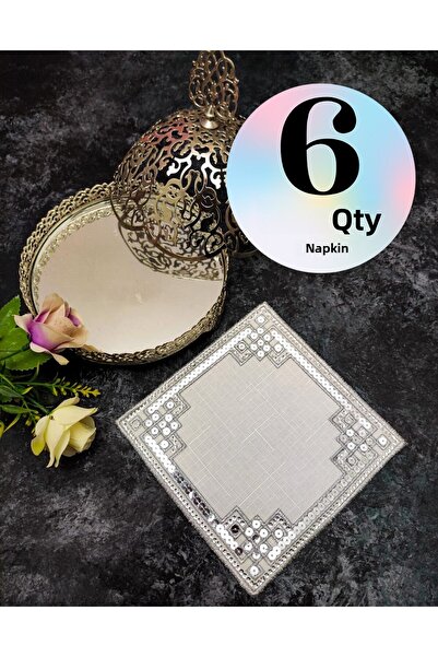 Çt Çeyizci Tekstil 6 bucăți de șervețele de prezentare de culoare cafea - Coc...