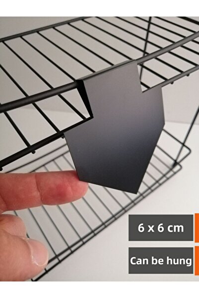 Şeffaf Etiket 10 قطع من الملصقات السوداء القابلة للمسح (6 × 6 سم) للأسلاك الزجاجية المعلقة بالسبورة السوداء 10 مم