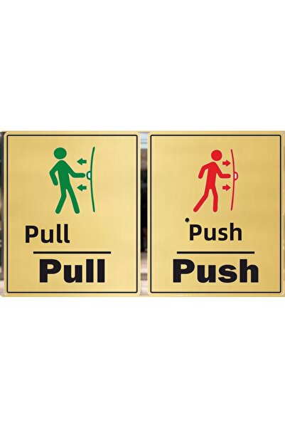 sıradışıhediyem سحب ودفع لافتة التوجيه 10x10 سم. صفائح معدنية