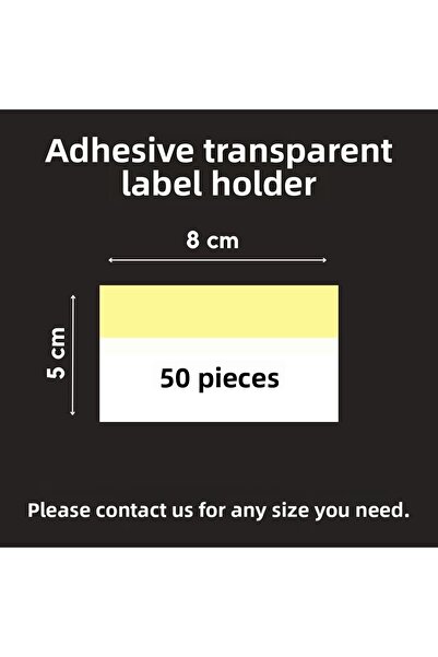 Şeffaf Etiket 50 buc Etichetă adezivă din PVC 8x5 cm Buzunar adeziv pentru et...