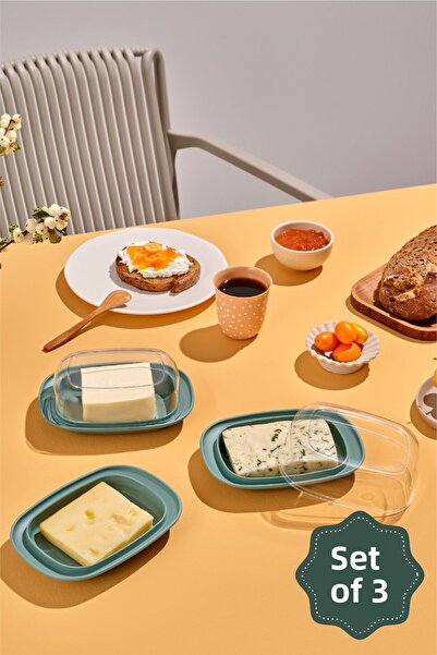 Vienev مجموعة النعناع مكونة من 3 قطع - حاوية تخزين الإفطار بغطاء شفاف