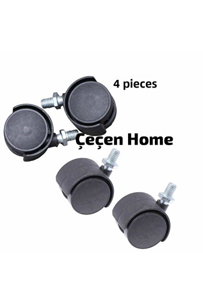 ÇEÇEN HOME (4 BUC.) Roată pivotantă, Roată pentru mobilier fără frână, Roată ...