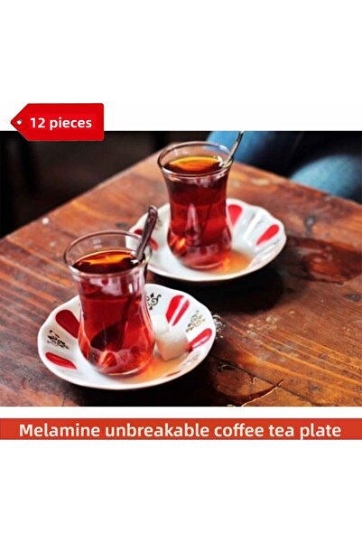 Dogant Anadolu 12 Pcs Melamin Kıratane - Coffee Coloured Tea Plate