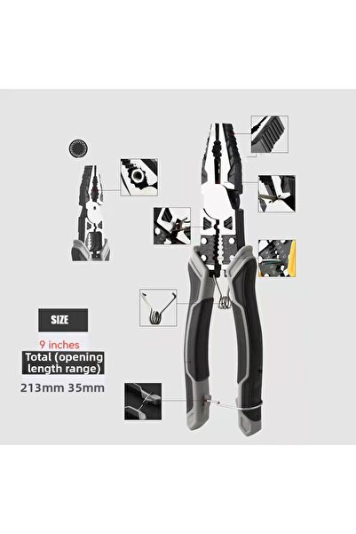 Choice1 قاطع أسلاك 9 بوصة H كماشة قطرية متعددة الوظائف عالمية كماشة ذات أنف إ...