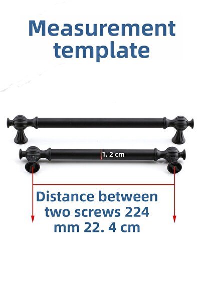 Badem10 Çınar 224 mm Black Furniture Kitchen Drawer Metal Handle Cabinet Cabinet Door Handles Handle Handle 224 mm