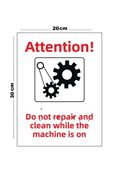 Lucena تحذير معدني، لا تقوم بالتصليح والتنظيف أثناء تشغيل الماكينة، علامة تحو...