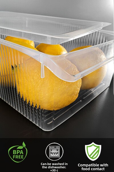 Meleni Home 1 Piece Storage Container with Lid - Organizer Organizer Fruit Vegetable Food Container Storage Box 6 Liters