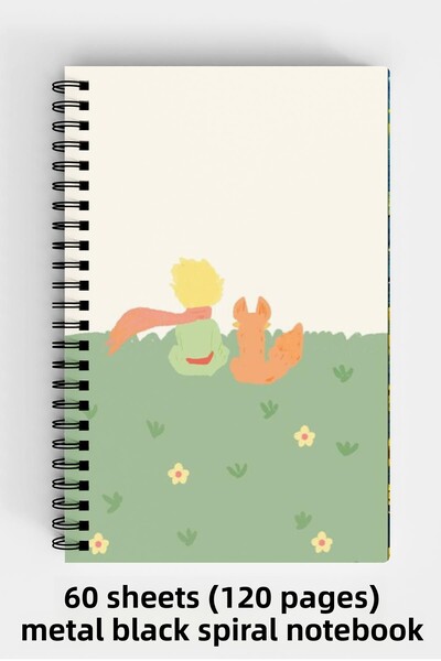 Anime Marketi دفتر ملاحظات ذو غلاف صلب مقاس A5 من Little Prince، 120 ورقة