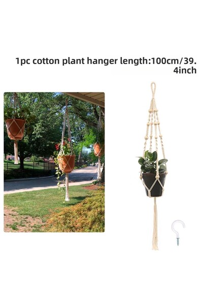 Choice Macrame Hanging Plant Handmade - Flower Pot Wall Decor, Courtyard Garden Hanger