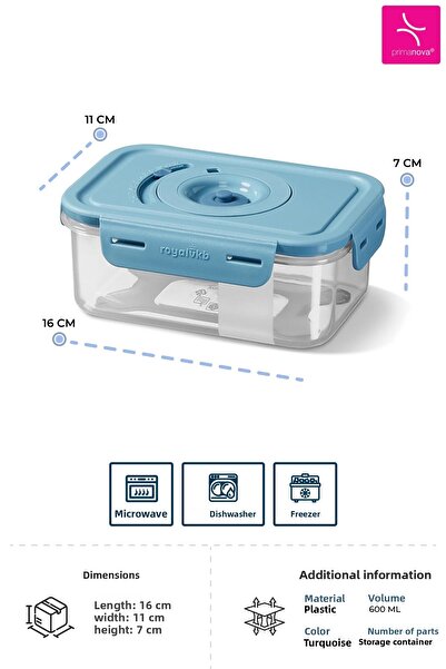 Prima Nova Seoul Vacuum Product Storage Container 600 ml Set of 4