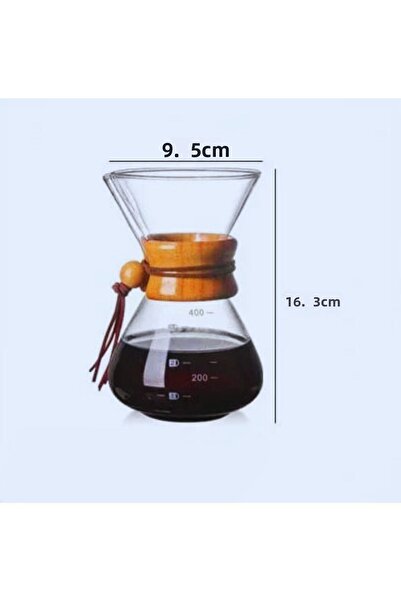 FORSEİ LUCA Borosilicate Glass Dripper Filter Coffee Brewing Apparatus Equipment 400 ml