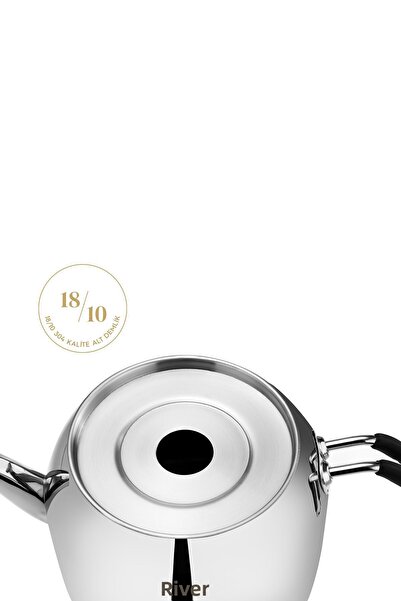 Nehir Modern Mini Small Size 0.8-1.6 Lt. Stainless Steel Teapot Set