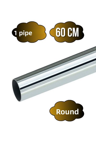 DSYapıAksesuar Round Metal Hanger Pipe Furniture Hanger Pipe (Round) (Chrome)...