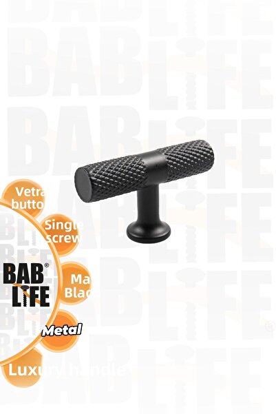 bablife Vetra Buton Negru Mat O singură șurub Metal Sertar de lux Mânere de mobilier