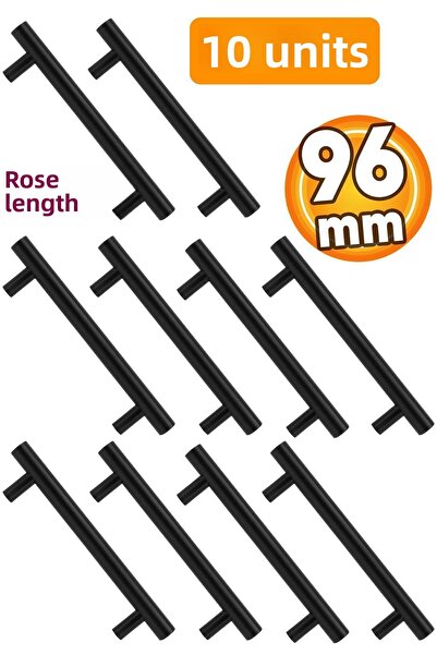Badem10 10 bucăți de culoare trandafir 96 mm metal negru mobilier bucătărie sertar dulap dulap mâner mâner