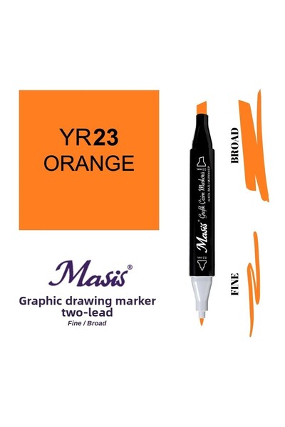 Masis Twin Double Ended Marker Pen 23 Orange