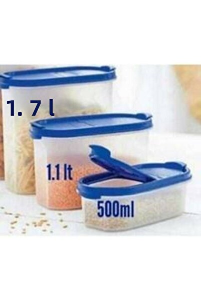 Tupperware مجموعة بيضاوية مكونة من 3 قطع (مجموعة تخزين الطعام الجاف)
