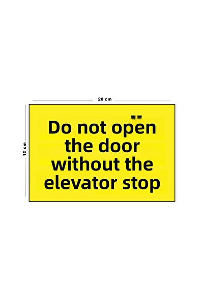 Lucena مصعد معدني لا تفتح الباب دون توقف 15 سم × 20 سم علامة تحويل تحذيرية
