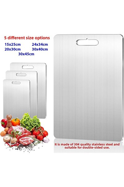 takasat Stainless Steel Antibacterial Cutting Board Small Size (15X25Cm)
