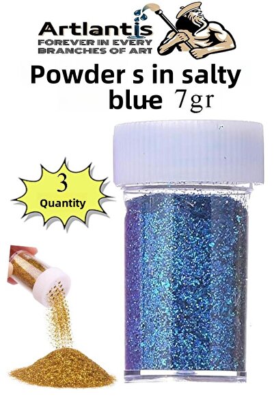 Artlantis Pudră albastră cu sclipici Salty Blue 7 gr 3 bucăți Pudră colorată ...