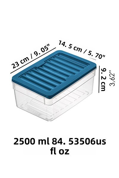 Meleni Home 2500ml Blue 4-Piece Deep Microwave Organizer Set - Food Food Storage Container
