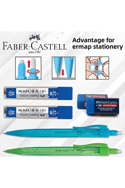 Faber Castell طقم قلم ممحاة وطرف مدرسي