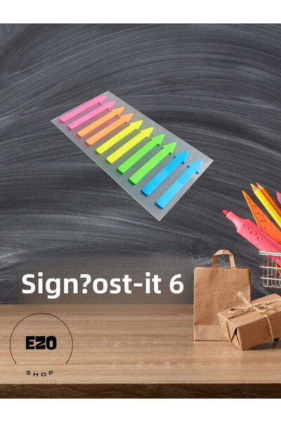 EZOSHOP علامة ورق ملاحظات لاصقة ملونة شفافة Post-it 6