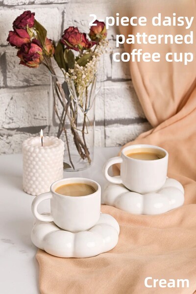 ARVALE 4 Piece Cloud Model Coffee Cup for 2 People |   Turkish Coffee Cup 90 ml