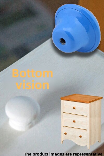 NUBLADO Mobilier Bucătărie Sertar Dulap Ușă Dulap Mâner Mâner Mânere Buton Ciupercă Albastru Metal 10 Buc.
