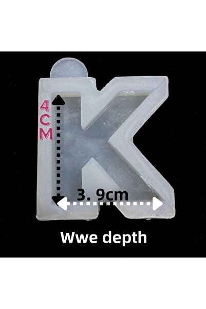 Aj Resincraft قالب حروف سيليكون إيبوكسي، حرف منقط، قالب سيليكون ذو طابع تركي K