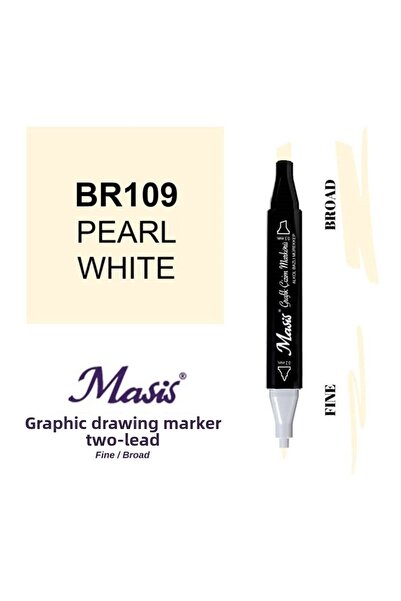 Masis 109 Model Pearl White Double-ended Graphic Pen