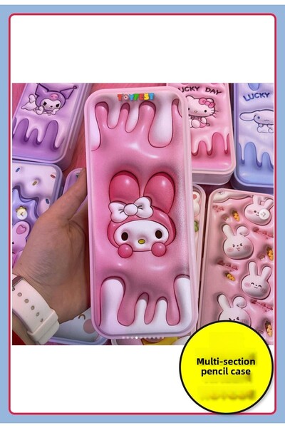 TOYFEST My Melody Figured Multi-Compartment Plastic Pen Holder Pencil Box