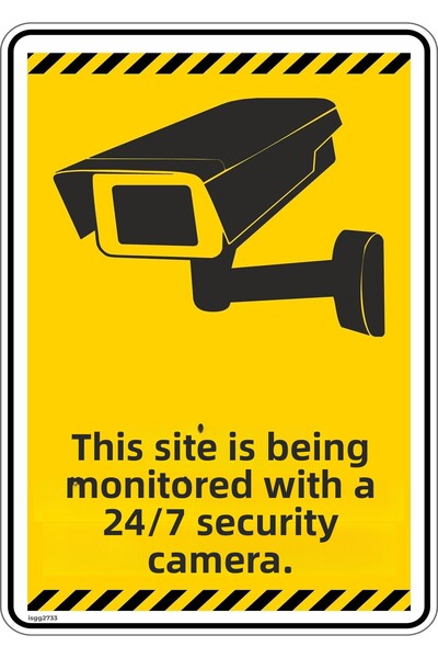 isgtabelam 15x20 سم/3 قطع/ملصق مضيء/يتم مراقبة هذا الموقع بواسطة كاميرا أمنية...