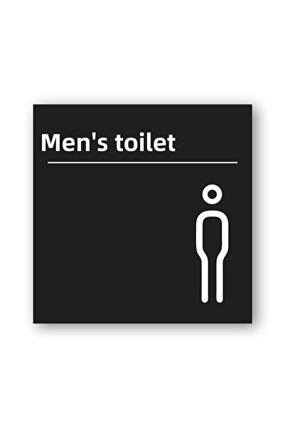 EGESTA لافتة تحويل تحذيرية لباب المرحاض للرجال - أسود
