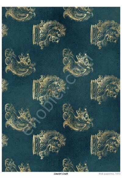 ehobici Lineart Brass Decopage Paper Model - 1445