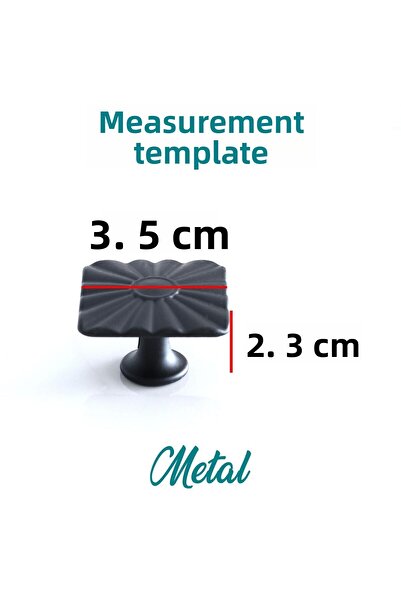 Badem10 10Pcs Sun Square Button Matte Black Furniture Kitchen Drawer Cabinet Cupboard Metal Handle Handle Knobs