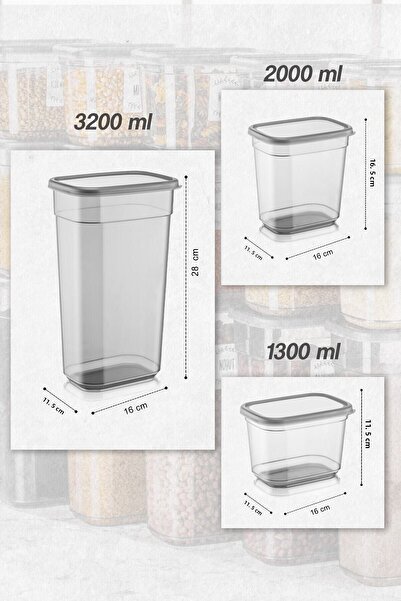 Meleni Home 12-Piece Via Label Rectangular Storage Container - Food Storage Jar Set 4x(1.3 LT-2 LT-3.2 LT)