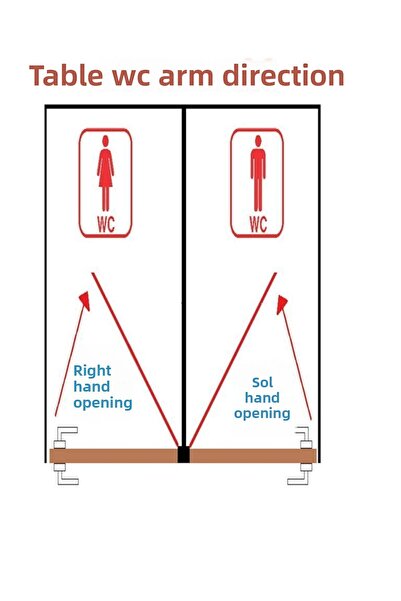 Sofuoğlu Anka/anka Mâner de ușă cu oglindă (WC) Nichel satinat (DREAPTA)