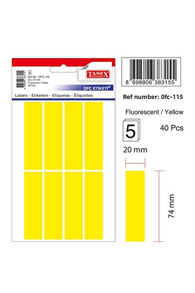 Tanex Etichetă de birou Ofc-115 Flo Yellow