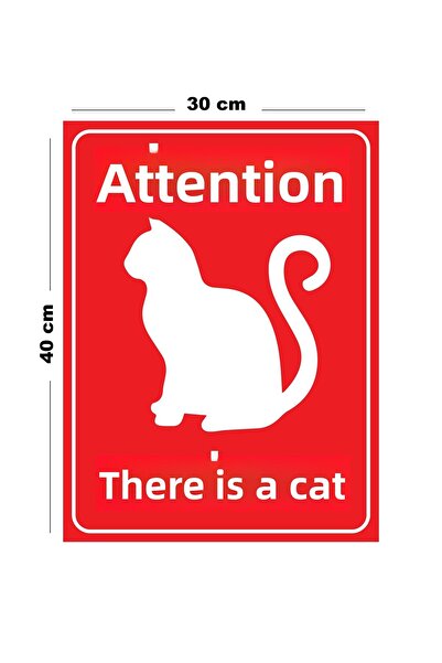 Lucena تحذير معدني لدي قطة مقاس 30 سم × 40 سم مقاس A3 لافتة تحذيرية