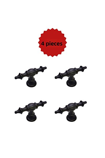 Generic Brand 4 Pcs Şehzade Black Single Button Furniture Kitchen Bathroom Dr...