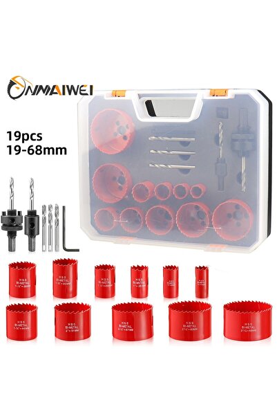 Choice طقم منشار ثقب من Be-metal مكون من 19 قطعة مقاس 19-68 مم M42 ثنائي المع...